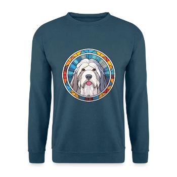 Alter englischer Schäferhund Hunderasse buntes Aquarell - Unisex Pullover - Indigoblau - Vorne