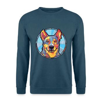 Australische Rinderhundrasse buntes Aquarell - Unisex Pullover - Indigoblau - Vorne