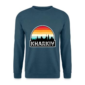 Charkiw Ukraine Flagge Skyline Reisesouvenir - Unisex Pullover - Indigoblau - Vorne