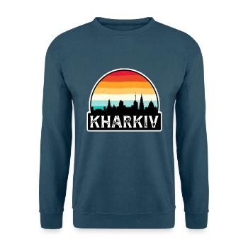 Charkiw Ukraine Flagge Skyline Reisesouvenir - Unisex Pullover - Indigoblau - Vorne