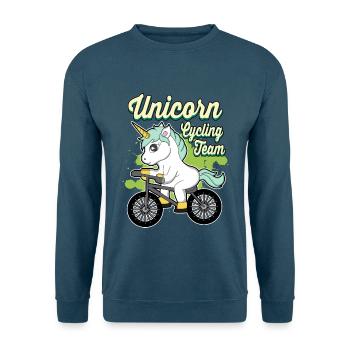 Einhorn Fährt Fahrrad Fahrrad Fahren Geschenk Kind - Unisex Pullover - Indigoblau - Vorne