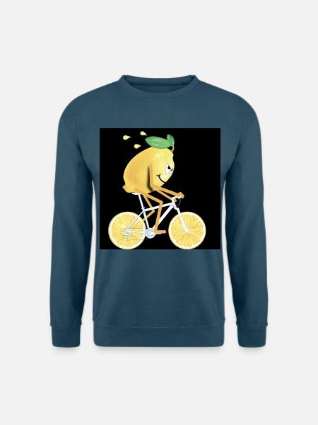 Fahrrad Sticker - Zitone fährt Rad - Unisex Pullover - Indigoblau