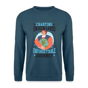 Ungesehene Länder kartografieren Unvergessliche Re - Unisex Pullover - Indigoblau - Vorne