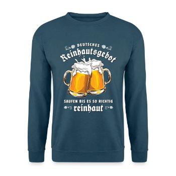 Reinheitsgebot - Saufen - Bierglas - Wortspiel - Unisex Pullover - Indigoblau - Vorne