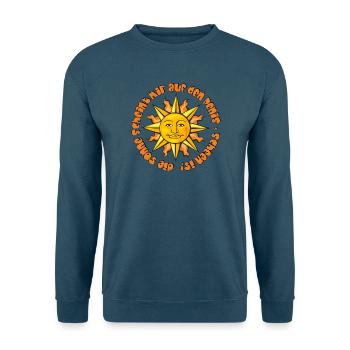 die Sonne scheint mir auf den Penis, scheen is! - Unisex Pullover - Indigoblau - Vorne