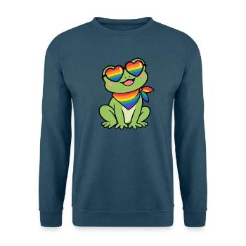 Regenbogenfroschherz-Sonnenbrille - Unisex Pullover - Indigoblau - Vorne