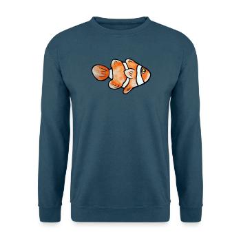 Clownfisch-Pop-Art: Bright Sea Buddy - Unisex Pullover - Indigoblau - Vorne