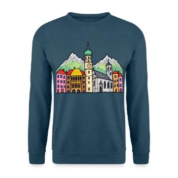 Innsbruck Skyline im bunten Kinderstil - Unisex Pullover - Indigoblau - Vorne