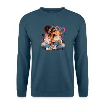 Kuscheltier Liebe: Mutter & Kind - Unisex Pullover - Indigoblau - Vorne