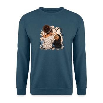 Herzverbindung Mutter und Kind - Unisex Pullover - Indigoblau - Vorne