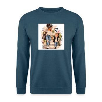 Mutter Kind Liebe unterwegs - Unisex Pullover - Indigoblau - Vorne