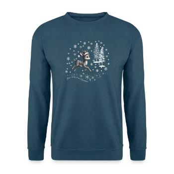 Rentier Schnee reindeer ugly Christmas Weihnachten - Unisex Pullover - Indigoblau - Vorne