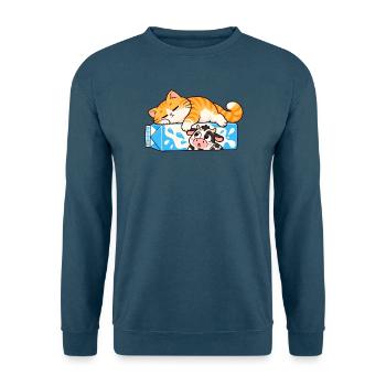 Katze und Kuh - Unisex Pullover - Indigoblau - Vorne