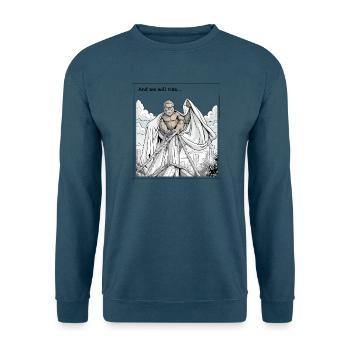 Affe auf dem Pfahl mit Tuchumhang - Unisex Pullover - Indigoblau - Vorne