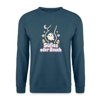 Schwanger an Halloween Babybauch Werdende Mama - Unisex Pullover - Indigoblau - Vorne