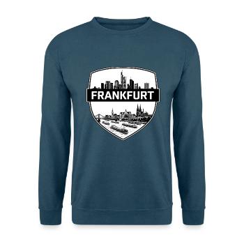 Frankfurt Deutschland Schild Wappen Skyline Romer Geschenk - Unisex Pullover - Indigoblau - Vorne