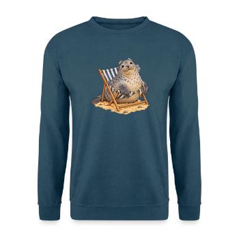 Zerbrochenes Deckstuhl-Siegel - Unisex Pullover - Indigoblau - Vorne