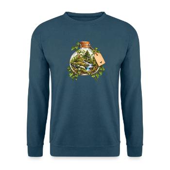 Waldlandschaft im Flaschenarrangement - Unisex Pullover - Indigoblau - Vorne