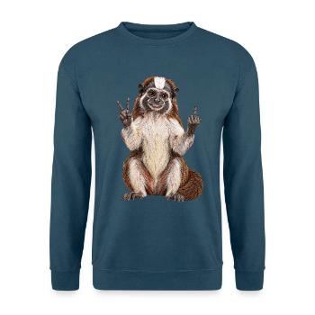 Geoffroy-Perueckenaffe - Unisex Pullover - Indigoblau - Vorne