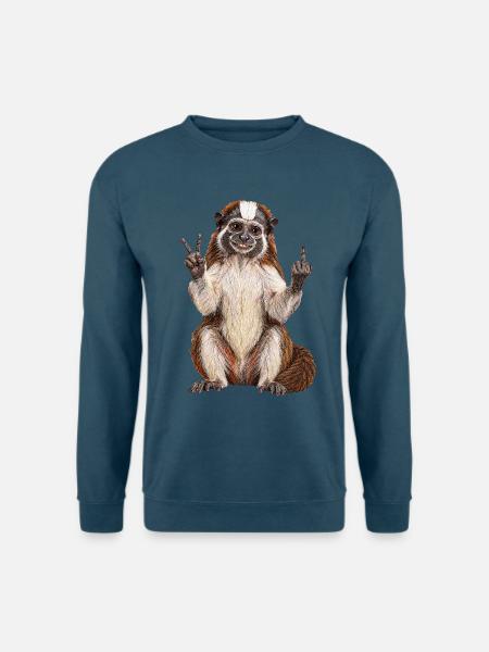 Geoffroy-Perueckenaffe - Unisex Pullover - Indigoblau