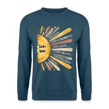 Ich bin genug – Positive Affirmationen Sonne - Unisex Pullover - Indigoblau - Vorne