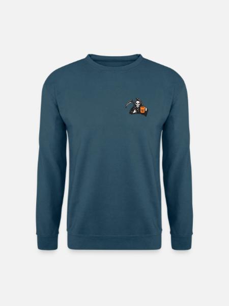 Halloween Sensenmann  mit Kaffeebecher - Unisex Pullover - Indigoblau