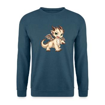 Frecher Champignon Drache – Süßes Drachenbaby - Unisex Pullover - Indigoblau - Vorne