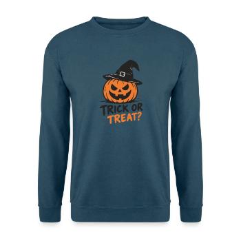 Halloween Kürbis-Hexe Trick or Treat - Unisex Pullover - Indigoblau - Vorne