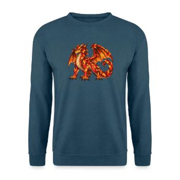 Majestätischer Herbstlaubdrache – Fantasy Drache - Unisex Pullover - Indigoblau - Vorne