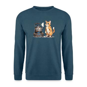 Kätzchen am Schmiedekessel - Unisex Pullover - Indigoblau - Vorne
