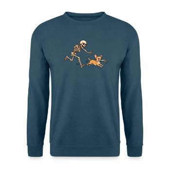 Skelettjagende Chihuahua – Halloween Chi Dad - Unisex Pullover - Indigoblau - Vorne
