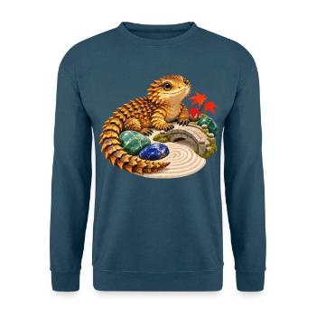 Gürtelschweif im japanischen Steingarten - Unisex Pullover - Indigoblau - Vorne
