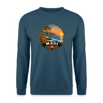 Maui Hawaii Landschaft Strand Berg Sunset - Unisex Pullover - Indigoblau - Vorne
