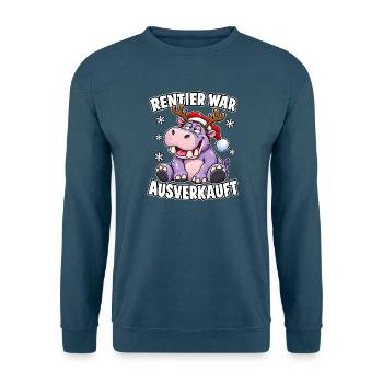 Rentier War Ausverkauft Nilpferd - Unisex Pullover - Indigoblau - Vorne