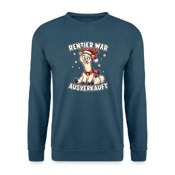 Rentier Weihnacht Ausverkauft Alpaka - Unisex Pullover - Indigoblau - Vorne