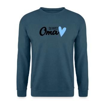 Familienzuwachs Oma Babyankündigung - Unisex Pullover - Indigoblau - Vorne