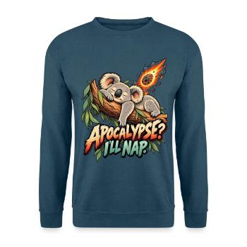 Lustiger Koala-Apokalypse-Mittagsschlaf Schläfrige Tier-Humor - Unisex Pullover - Indigoblau - Vorne