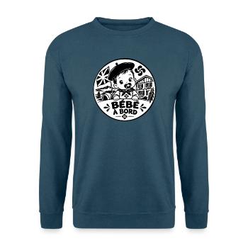 Baby an Bord der Baskenland-Baskischen Flagge - Unisex Pullover - Indigoblau - Vorne