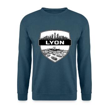 Lyon Frankreich Schildwappen Fourvière-Basilika Geschenk - Unisex Pullover - Indigoblau - Vorne