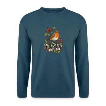 Rotkehlchen Mein Garten Hat Flügel - Unisex Pullover - Indigoblau - Vorne