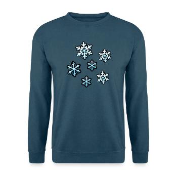 Eiskristalle Schneeflocken Muster - Unisex Pullover - Indigoblau - Vorne