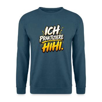 Ich Praktiziere HiHi – Comic Neon - Unisex Pullover - Indigoblau - Vorne
