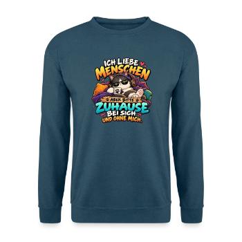 Katze - Ich liebe Menschen Zuhause Ohne Mich - Unisex Pullover - Indigoblau - Vorne