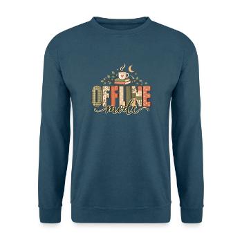 Offline Mode – Bücher & Kaffee - Unisex Pullover - Indigoblau - Vorne