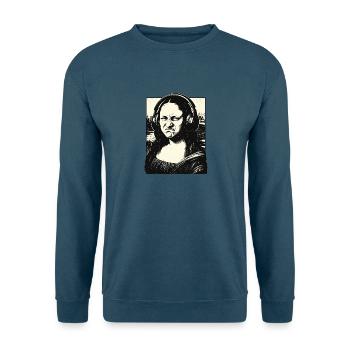 Mona Lisa Kopfhörer Parodie - Unisex Pullover - Indigoblau - Vorne