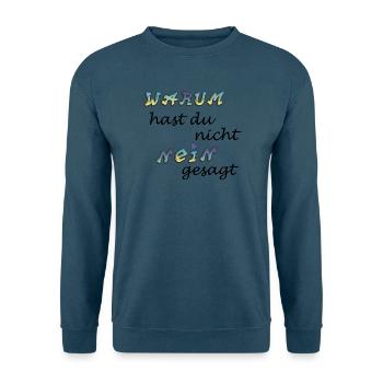 warum - Unisex Pullover - Indigoblau - Vorne
