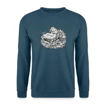 Beaver Architekt entwirft einen Walddamm - Unisex Pullover - Indigoblau - Vorne
