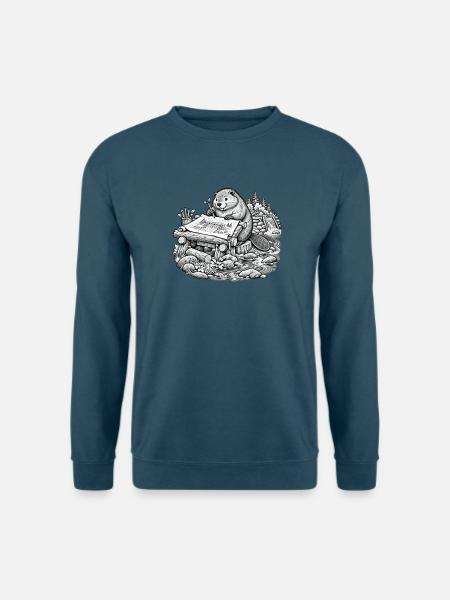 Beaver Architekt entwirft einen Walddamm - Unisex Pullover - Indigoblau