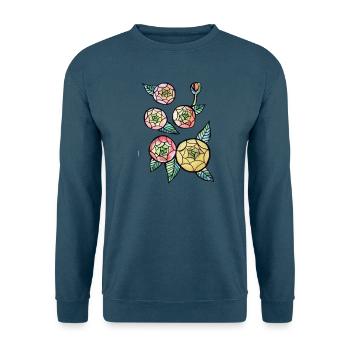 Aquarell-Webblumen - Unisex Pullover - Indigoblau - Vorne