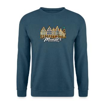 Münster Fassadenpanorama - Unisex Pullover - Indigoblau - Vorne